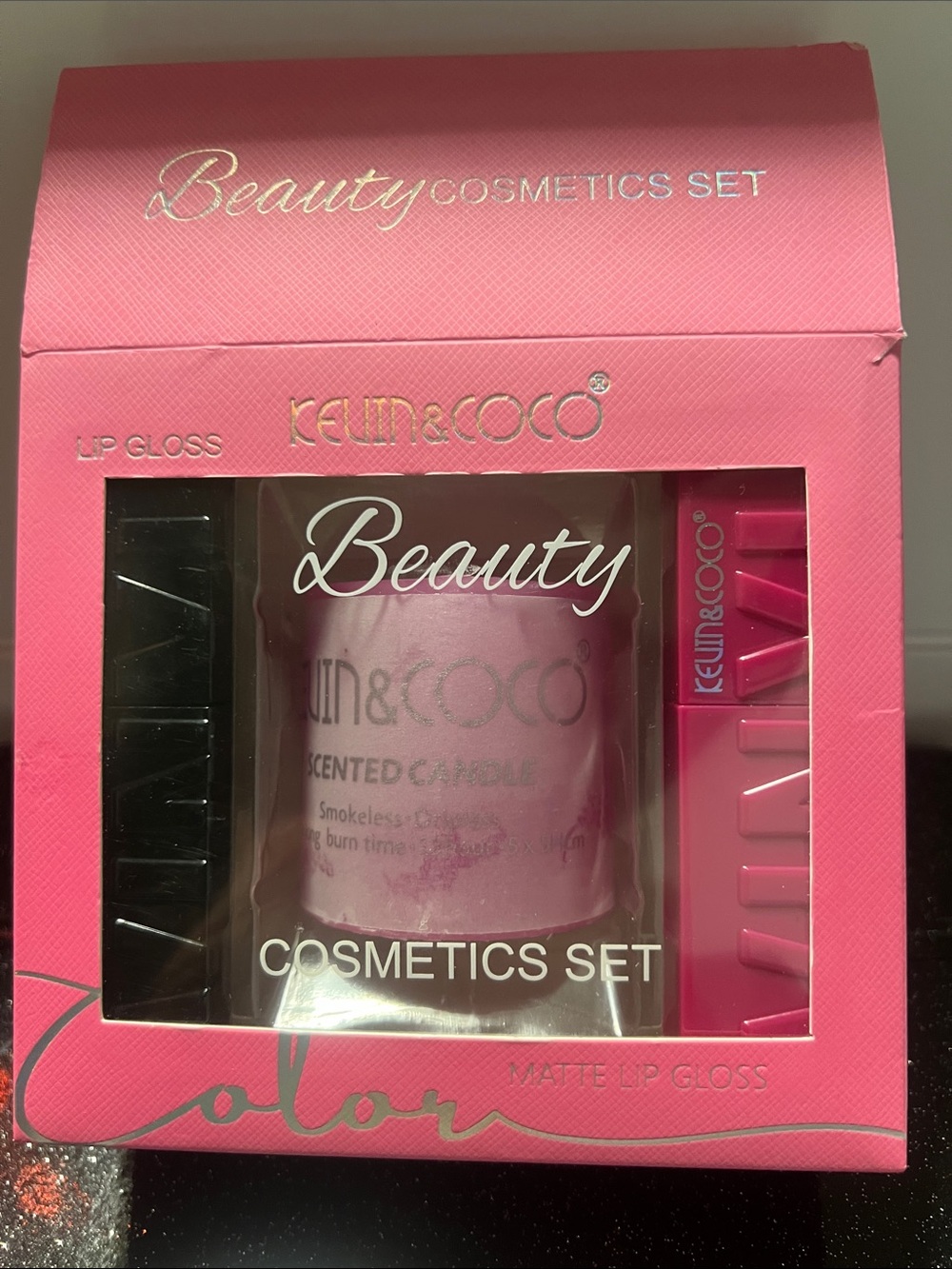 Pink Matte Lip Gloss - Beauty Cosmetics Set
